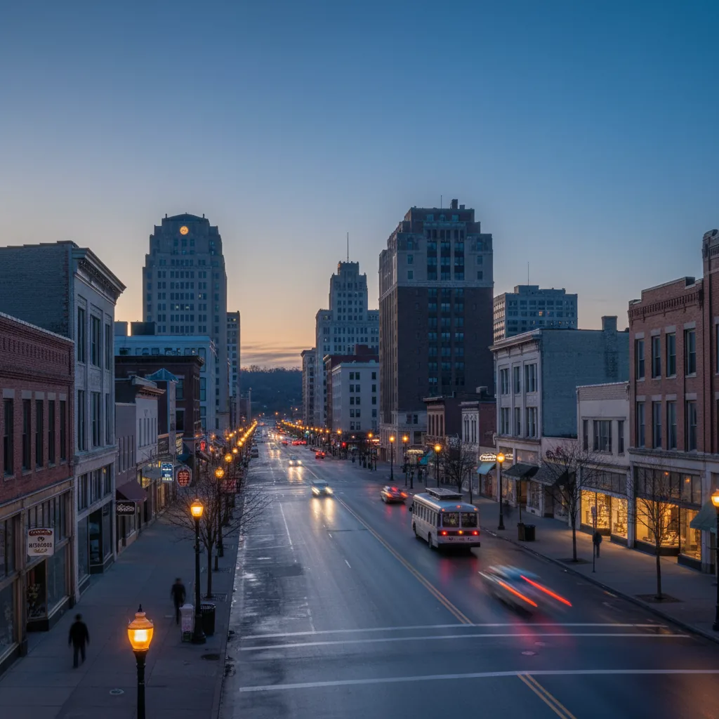 Akron, OH business district